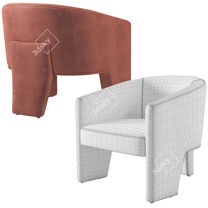 Elegant Grayson Fae Chair 3D model image 6