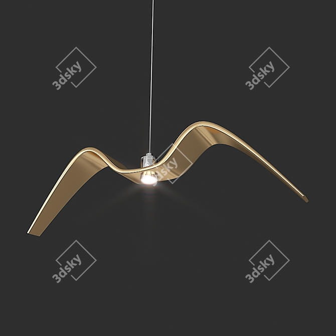 Elegant Bird-themed Pendant Lamp 3D model image 1