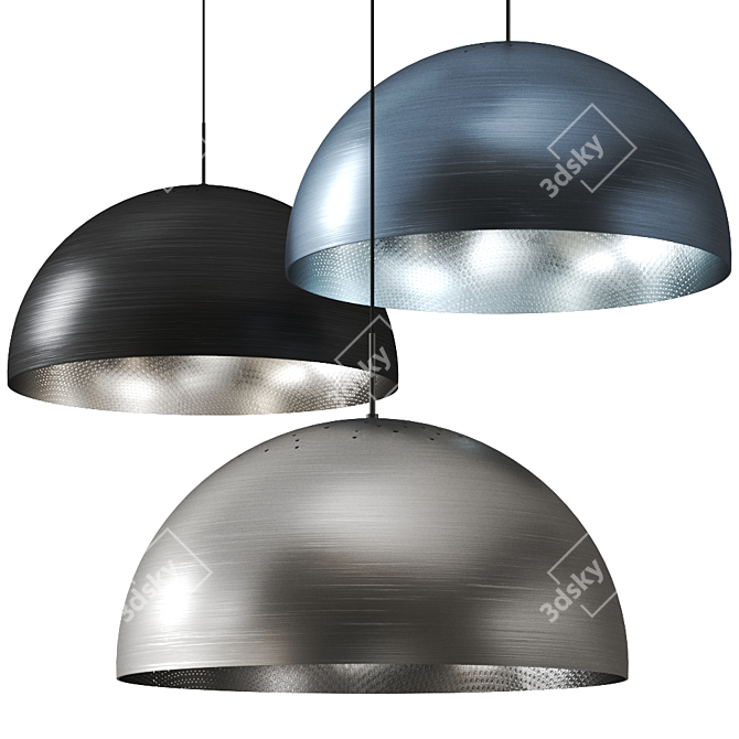 Sleek Alu Pendant Lamp 3D model image 1