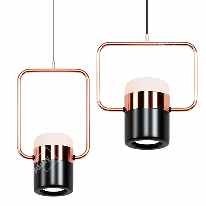 Sleek Scandinavian Pendant Lamp 3D model image 1