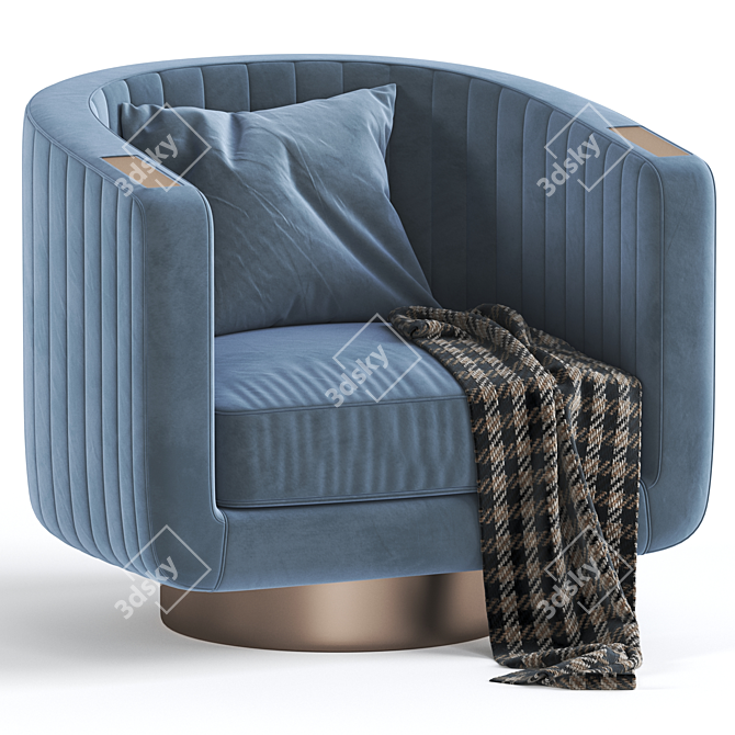 Luxurious Velvet Armchair 3D model image 1