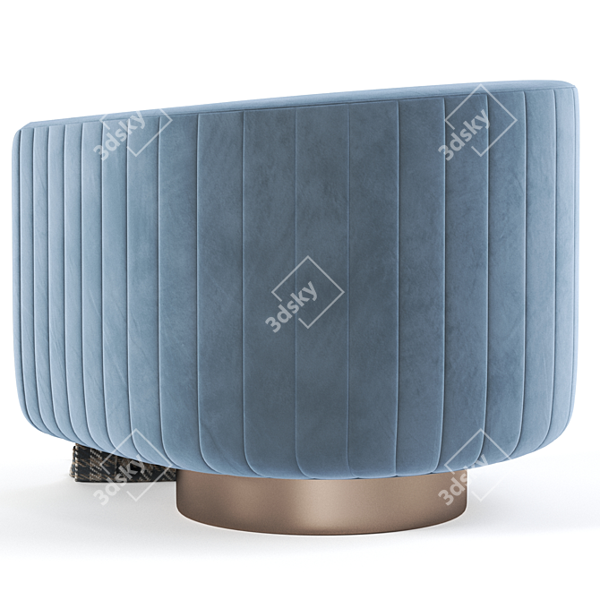 Luxurious Velvet Armchair 3D model image 3