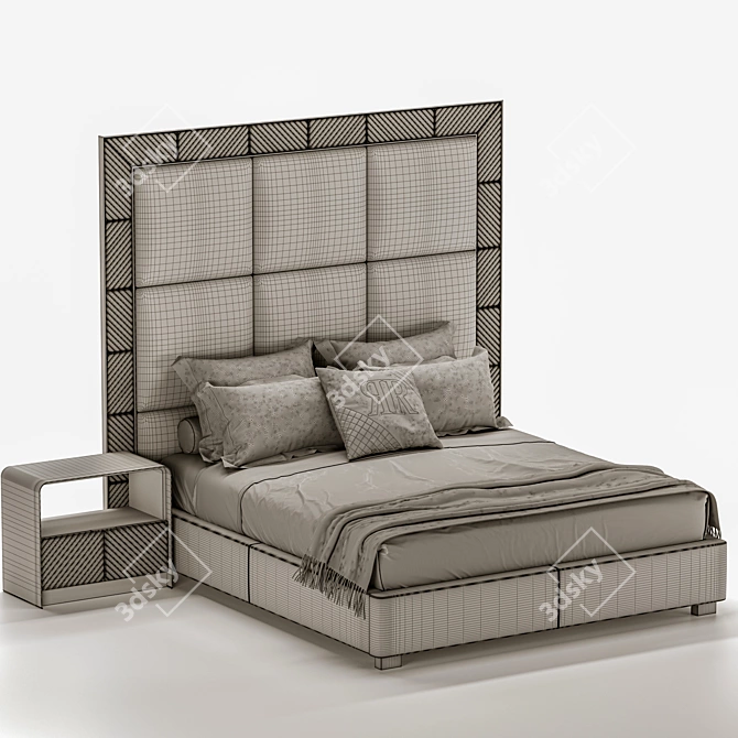 Luxury Upholstered Aura Bed 3D model image 5