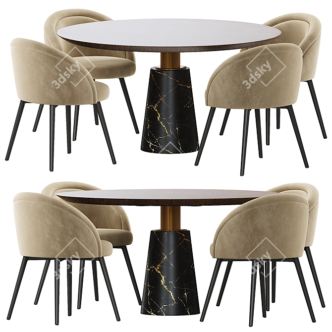 Elegant Eichholtz Chloe & Genova Dining Table 3D model image 2