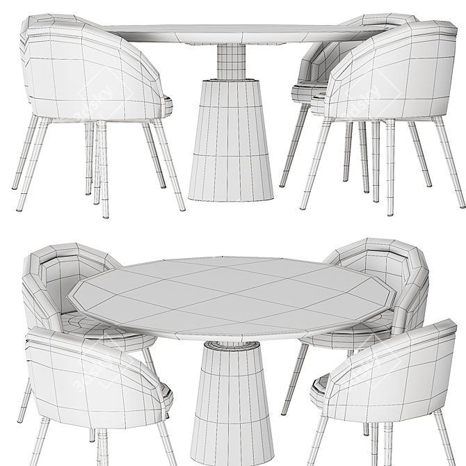 Elegant Eichholtz Chloe & Genova Dining Table 3D model image 4