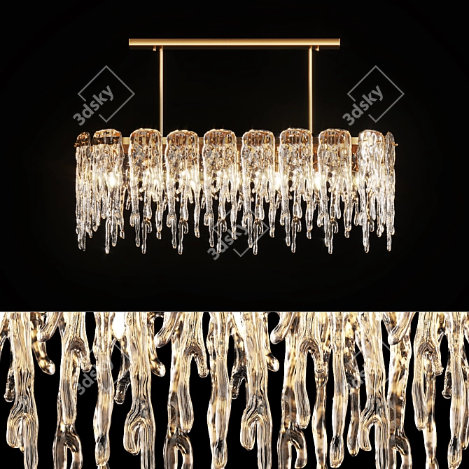 Elegant Ice Plates Chandelier 3D model image 1