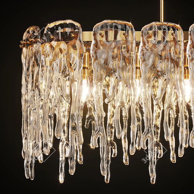 Elegant Ice Plates Chandelier 3D model image 6