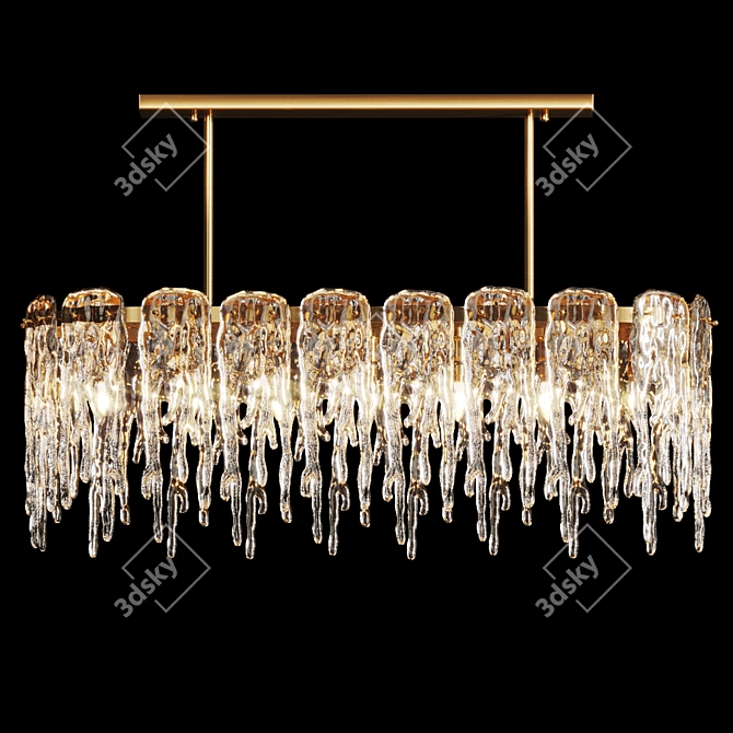 Elegant Ice Plates Chandelier 3D model image 8