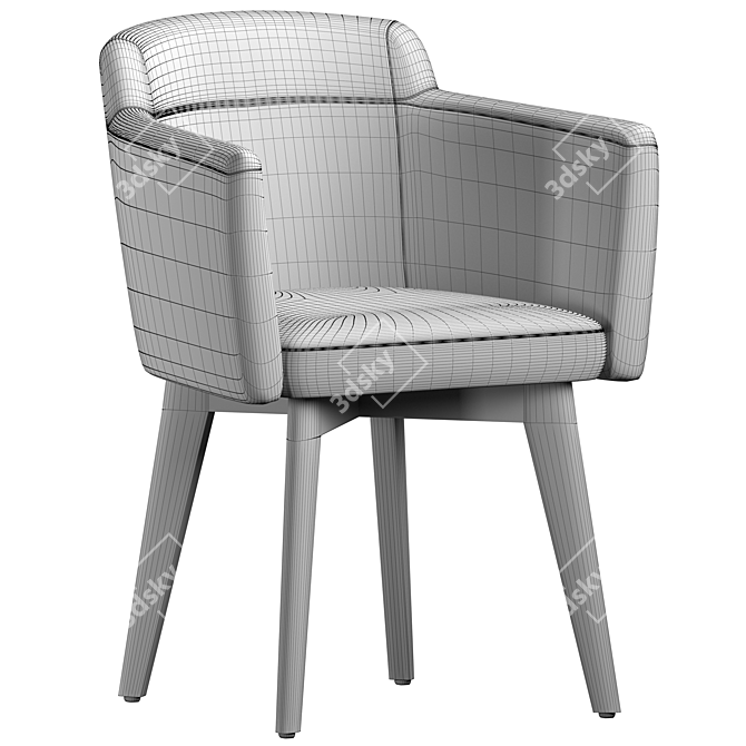 Elegant Wien Dining Chair 3D model image 7