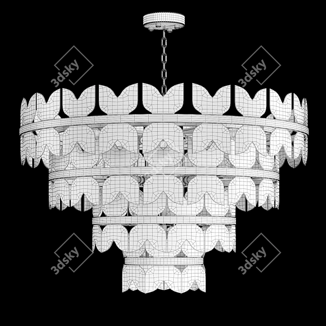 Elegant Marble Plate Chandelier 3D model image 2