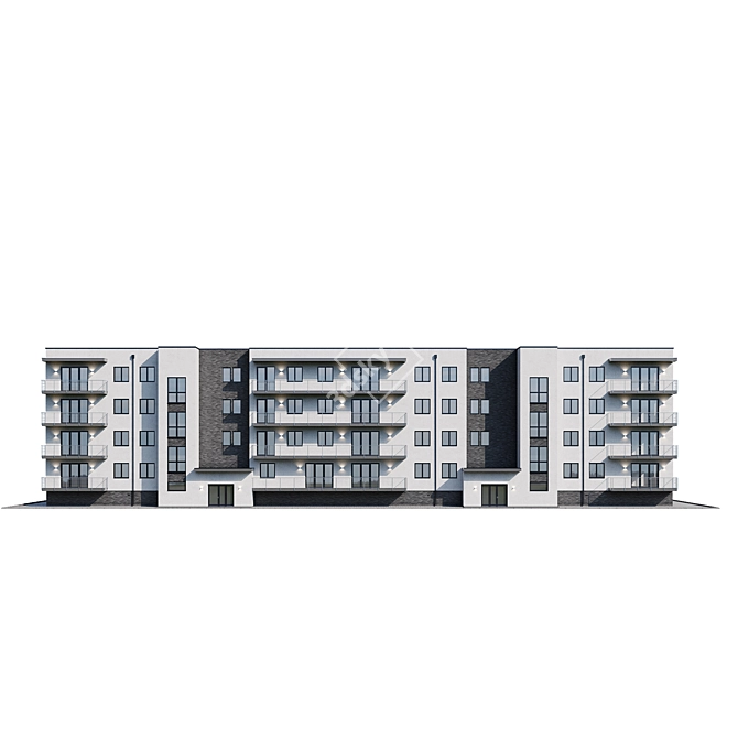 Modern Apartment House Design 3D model image 3