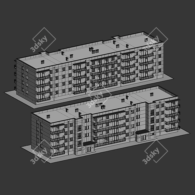 Modern Apartment House Design 3D model image 6