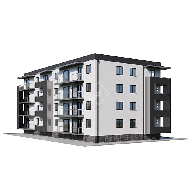 Modern Multi-Family Home 3D model image 4