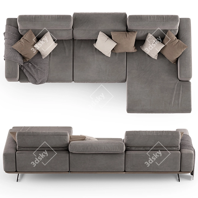 Modern Corner Sofa: Egoitaliano Gloria 3D model image 3
