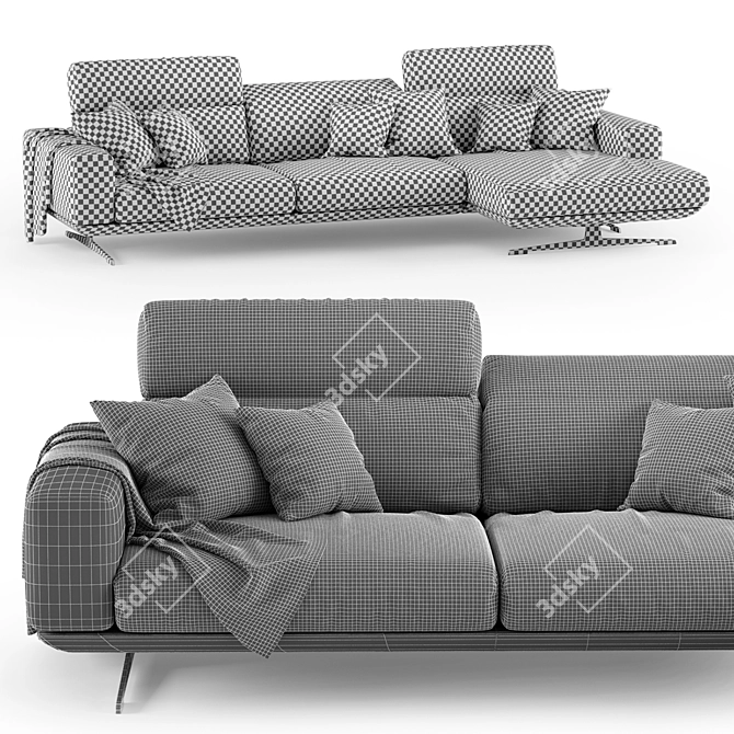 Modern Corner Sofa: Egoitaliano Gloria 3D model image 5