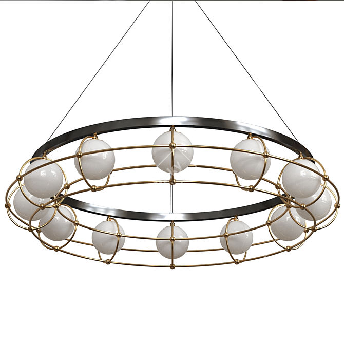 Sleek 12-Light Carcass Pendant 3D model image 1