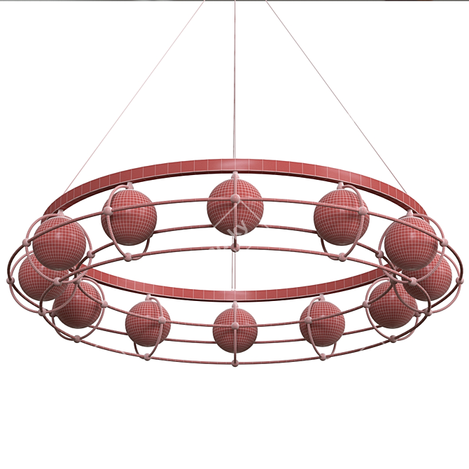 Sleek 12-Light Carcass Pendant 3D model image 2