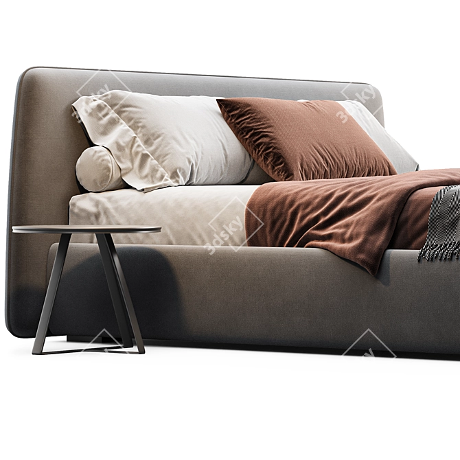 Sleek Boca Slim Bed 3D model image 2