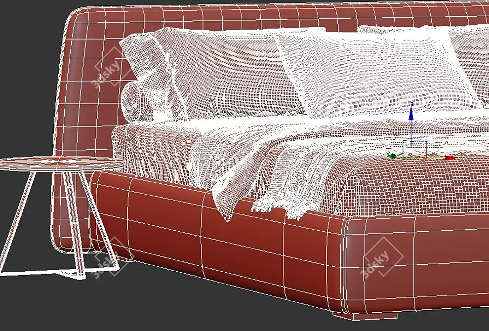 Sleek Boca Slim Bed 3D model image 4