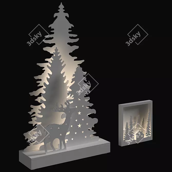 Festive Christmas Decor Set 3D model image 7