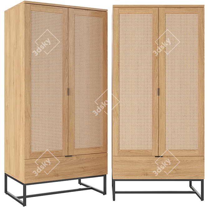 Scandinavian Chic Wardrobe | L80xP56xH172cm 3D model image 1