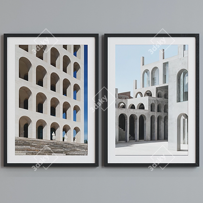 Arched Architecture Frame Set 242 3D model image 5