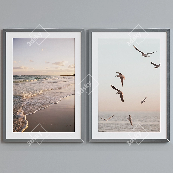 Coastal Birds Frame Set 3D model image 3