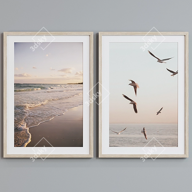 Coastal Birds Frame Set 3D model image 5