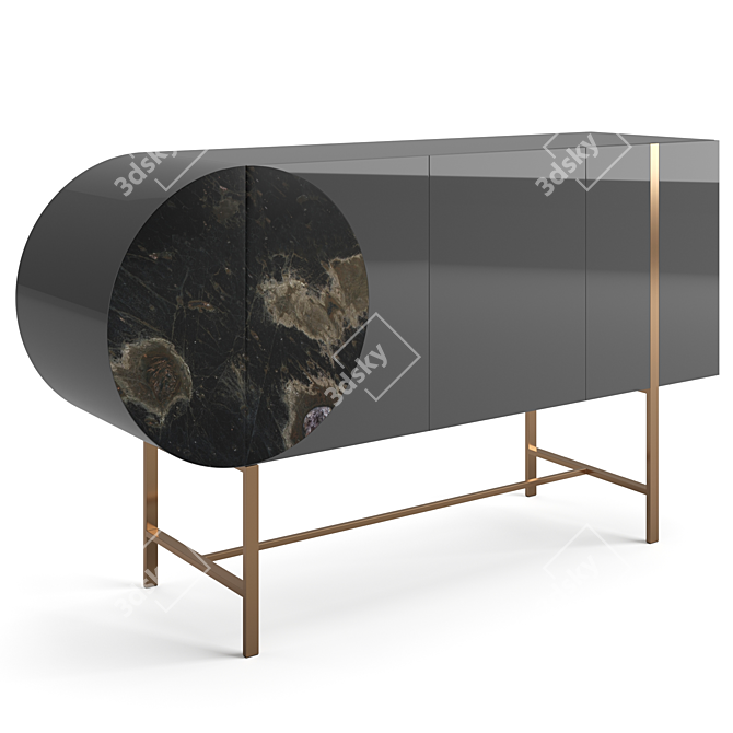 Luxury Ocean Storm Marble Baxter Selene Dresser 3D model image 2