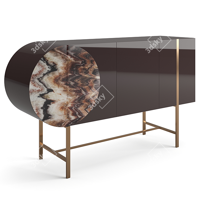 Luxury Ocean Storm Marble Baxter Selene Dresser 3D model image 4