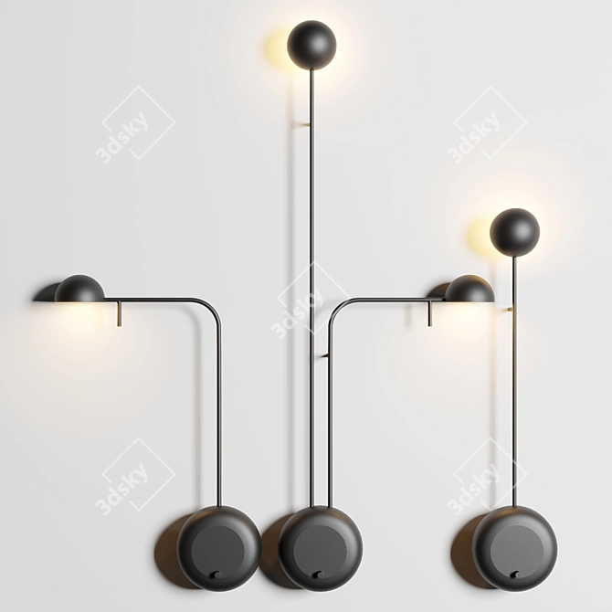 Vibia PIN LED Wall Lamp: Adjustable Elegance 3D model image 2