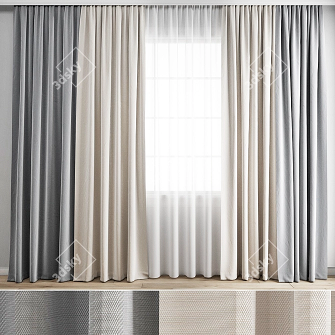 Polygonal Curtain Model - High Quality 3D model image 1