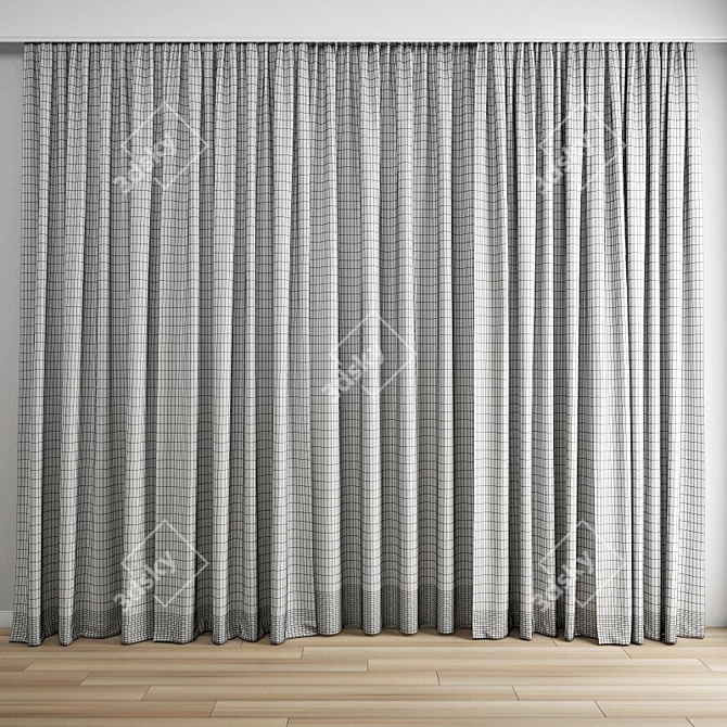 Polygonal Curtain Model - High Quality 3D model image 3