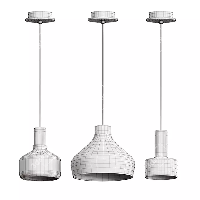 Sleek Trace Pendant Lamp 3D model image 5