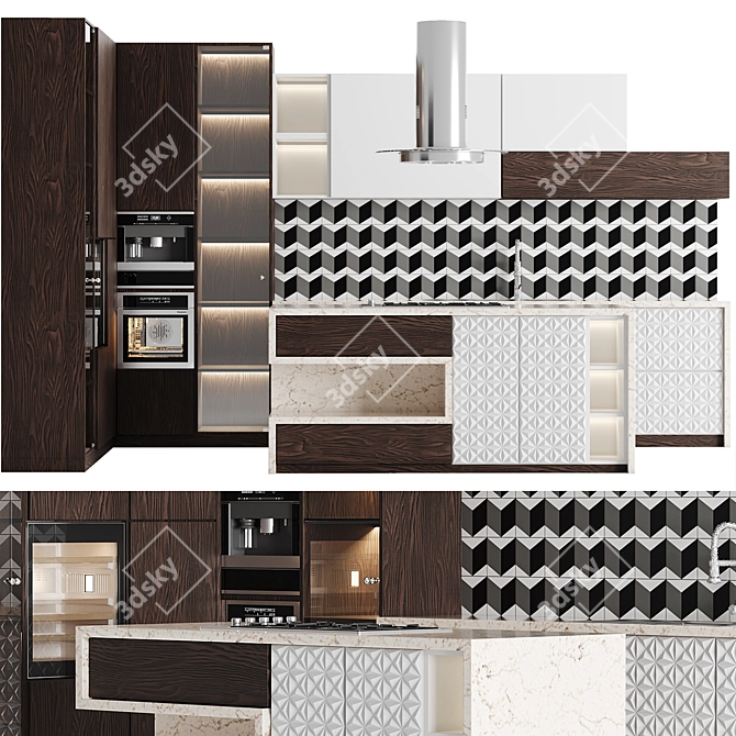 Modern Kitchen 2015: Functional & Stylish 3D model image 6