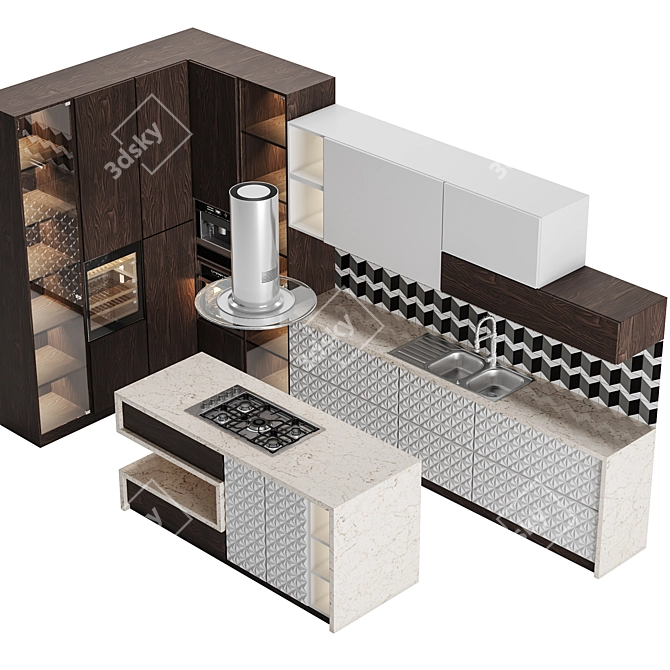 Modern Kitchen 2015: Functional & Stylish 3D model image 7