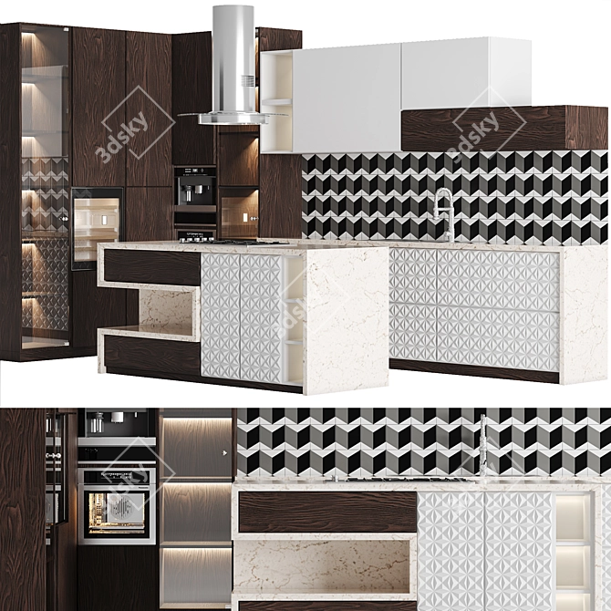 Modern Kitchen 2015: Functional & Stylish 3D model image 8