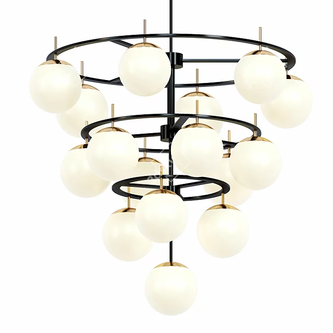 Alluria 36" Weathered Black & Gold Chandelier 3D model image 1