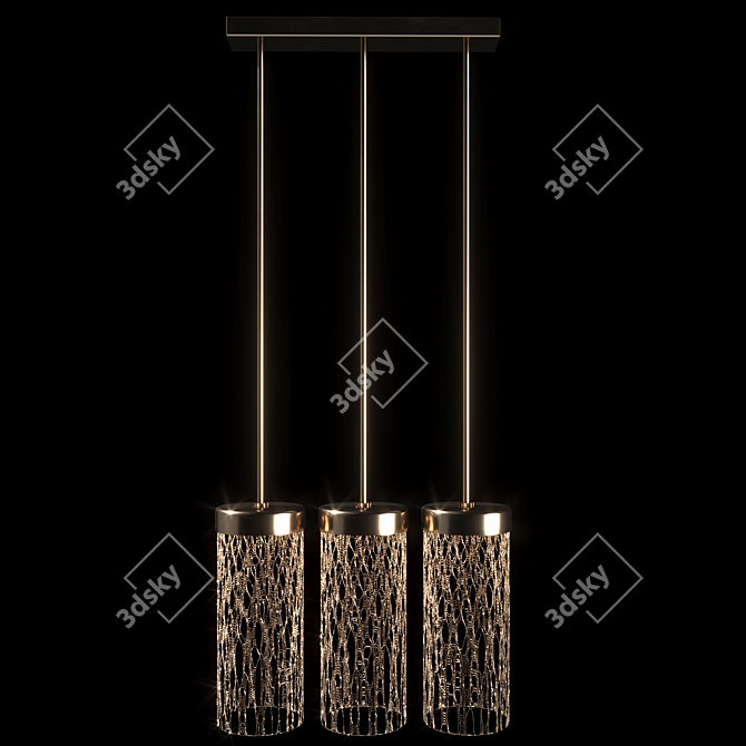 Triple Metal Pendant Lamp 3D model image 3