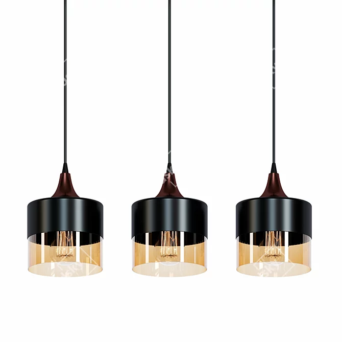 Barroso Linear Pendant Light 3D model image 3