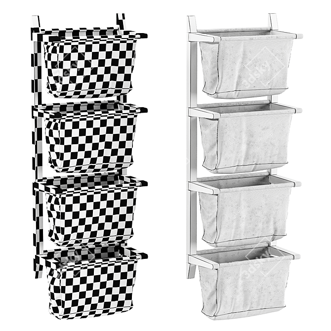 Norrgavel Bag Shelf Set: Scandinavian Storage Solution 3D model image 3