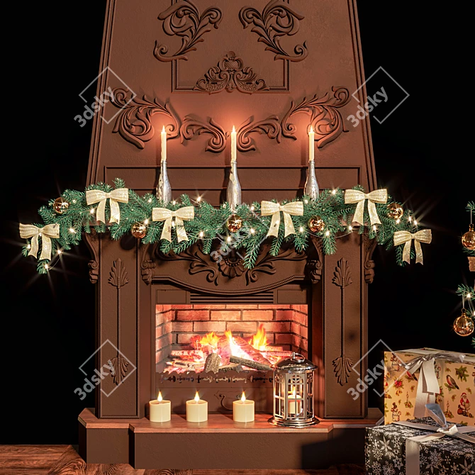 Fireside Christmas Tree 3D model image 2