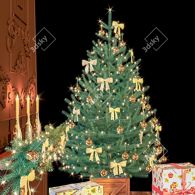 Fireside Christmas Tree 3D model image 3