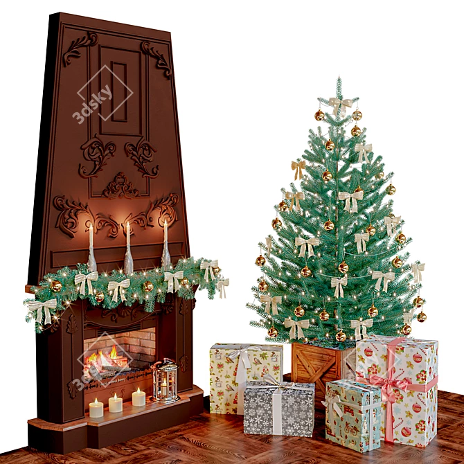 Fireside Christmas Tree 3D model image 5