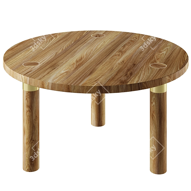 Sleek Round Pole Table 3D model image 2