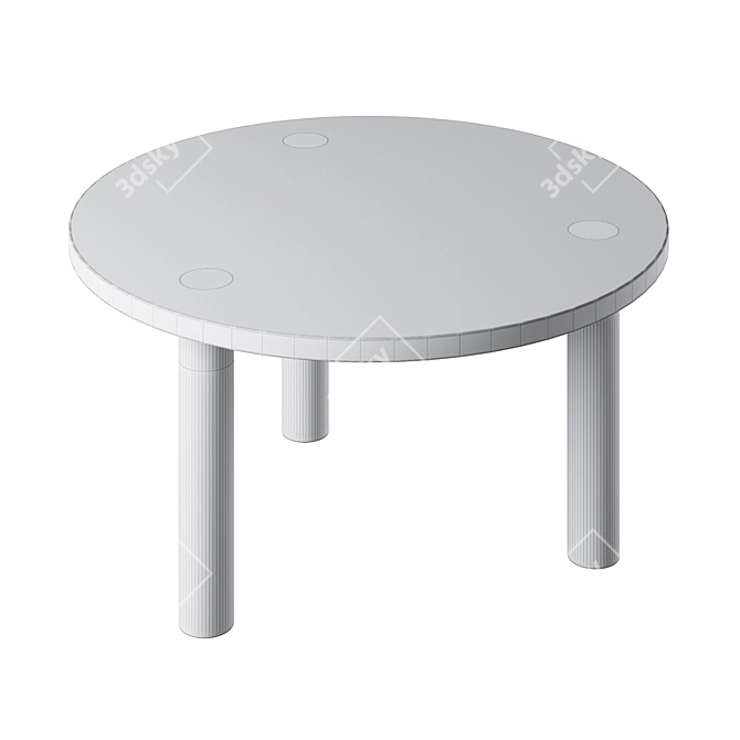 Sleek Round Pole Table 3D model image 4