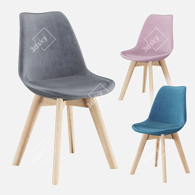 Frankfurt Velvet Chair: Elegant and Comfortable 3D model image 1