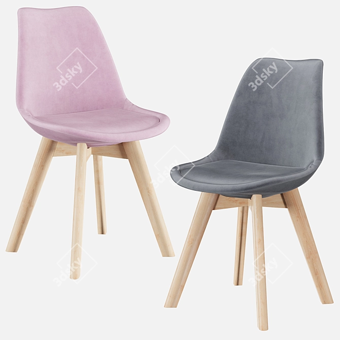 Frankfurt Velvet Chair: Elegant and Comfortable 3D model image 2