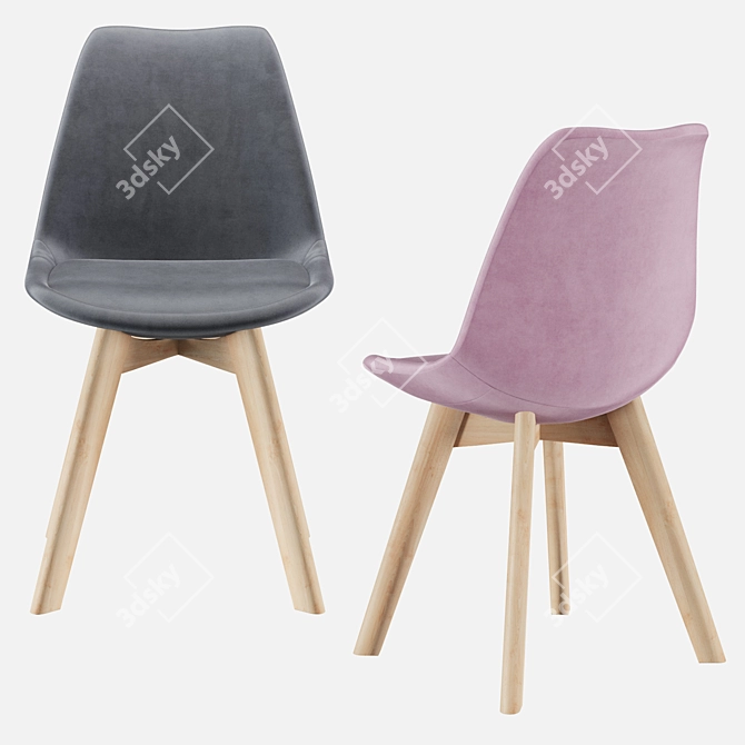 Frankfurt Velvet Chair: Elegant and Comfortable 3D model image 3