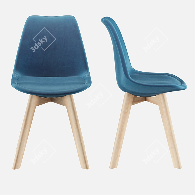 Frankfurt Velvet Chair: Elegant and Comfortable 3D model image 5